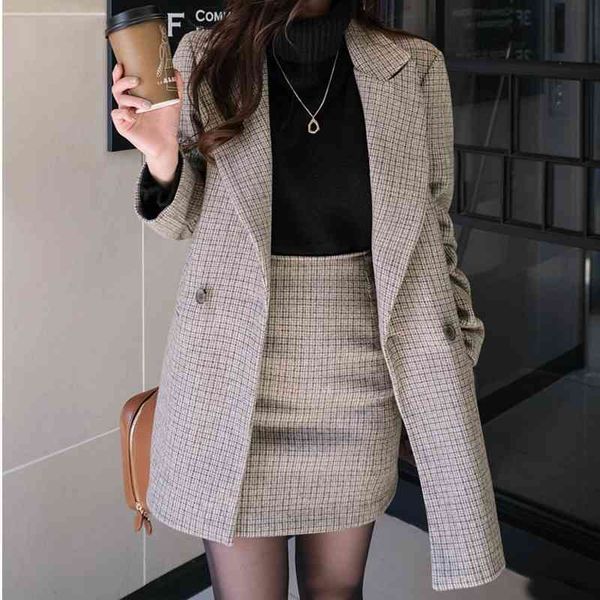 plaid woolen coat suit autumn and winter new korean version of tooling high waist bag hip skirt 2-piece set for women 210407, White
plaid woolen coat suit autumn and winter new korean version of tooling high waist bag hip skirt 2-piece set for women 210407, White