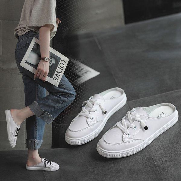 leather slippers women wear muller shoes net red loafers flat bottomed white sports lace up toe in summer and autumn, Black
leather slippers women wear muller shoes net red loafers flat bottomed white sports lace up toe in summer and autumn, Black