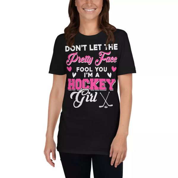 don't let the pretty face fool you i'm a hockey girl cool ice hockey girls shirt, White;black
don't let the pretty face fool you i'm a hockey girl cool ice hockey girls shirt, White;black