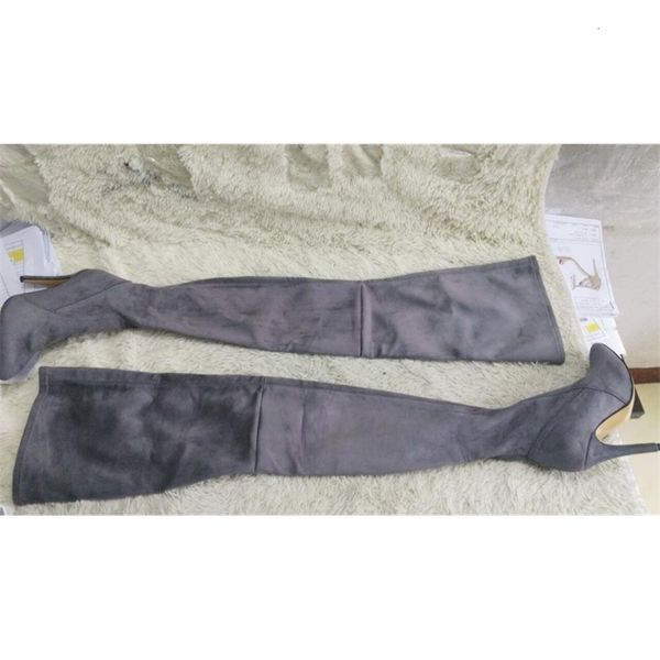 boot grey suede thigh stiletto high heels fine adjustment autumn stretch on the knee boots pointed to women's shoes, Black
boot grey suede thigh stiletto high heels fine adjustment autumn stretch on the knee boots pointed to women's shoes, Black