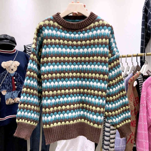 woman's knitted sweater winter loose oversized pullover striped spot spot-on jumper pull femme hiver, White;black
woman's knitted sweater winter loose oversized pullover striped spot spot-on jumper pull femme hiver, White;black