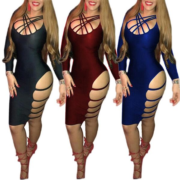 casual dresses women party long sleeve hollow out bandage bodycon dress knee length cut straps nightclub, Black;gray
casual dresses women party long sleeve hollow out bandage bodycon dress knee length cut straps nightclub, Black;gray