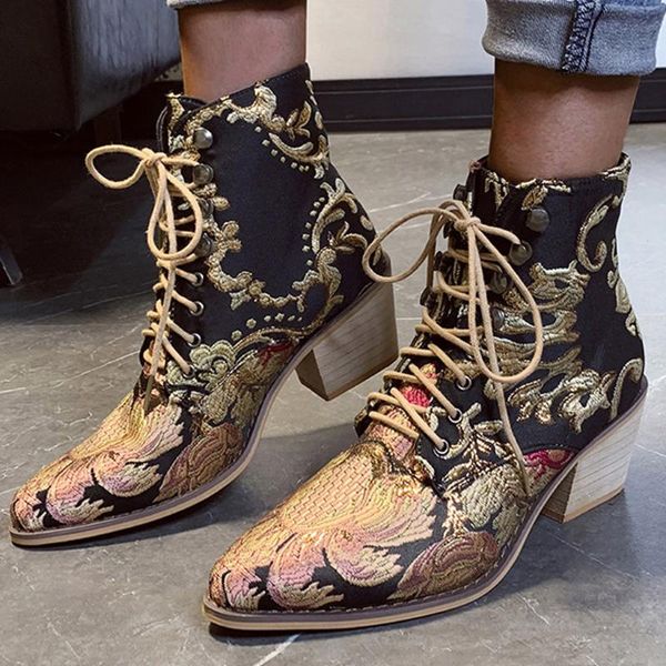 boots women ladies autumn fashion retro square heel embroidery suede lace-up pointed toe shoes, Black
boots women ladies autumn fashion retro square heel embroidery suede lace-up pointed toe shoes, Black