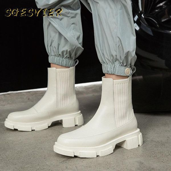 boots 2021 ankle for women thick bottom round toe genuine leather black white all-match botas feminina platform shoes
boots 2021 ankle for women thick bottom round toe genuine leather black white all-match botas feminina platform shoes