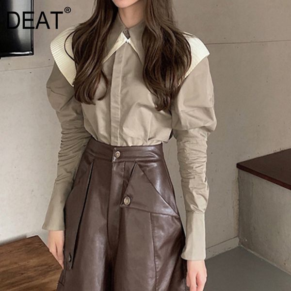 spring and summer fashion casual turn-down collar slim button puff sleeve shirt women versatile pleated sh228 210421, White
spring and summer fashion casual turn-down collar slim button puff sleeve shirt women versatile pleated sh228 210421, White