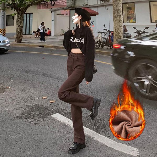 women's jeans fleece brown loose wide feet plus velvet warm fashion streetwear mopping pants high waist denim trousers female, Blue
women's jeans fleece brown loose wide feet plus velvet warm fashion streetwear mopping pants high waist denim trousers female, Blue