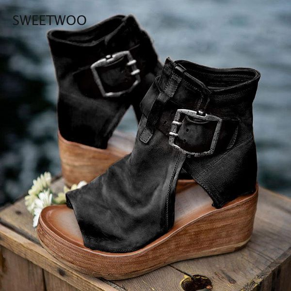 sandals 2021 women summer fashion retro open toe pu leather zipper platform shoes, Black
sandals 2021 women summer fashion retro open toe pu leather zipper platform shoes, Black