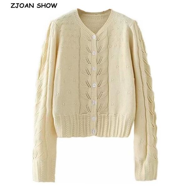 women's knits & tees vintage women knitted cardigan france style hollow out cream twist sweater long sleeve knitwear qntv, White
women's knits & tees vintage women knitted cardigan france style hollow out cream twist sweater long sleeve knitwear qntv, White