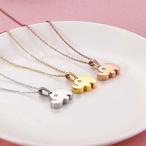 pendant necklaces rose gold mascot cute elephant titanium steel necklace earrings simple clavicle chain for women gifts, Silver
pendant necklaces rose gold mascot cute elephant titanium steel necklace earrings simple clavicle chain for women gifts, Silver