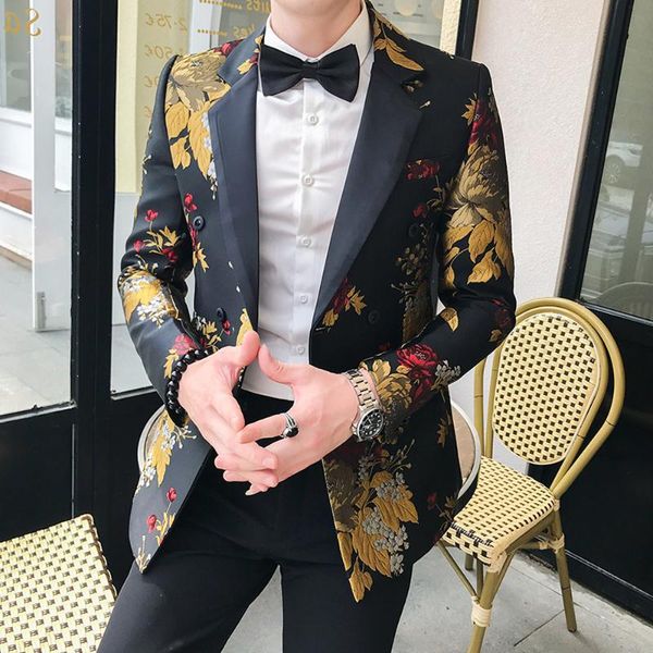 men's suits & blazers floral blazer men 2021 wedding for elegant party prom stage masculino mens printing suit jackets, White;black
men's suits & blazers floral blazer men 2021 wedding for elegant party prom stage masculino mens printing suit jackets, White;black