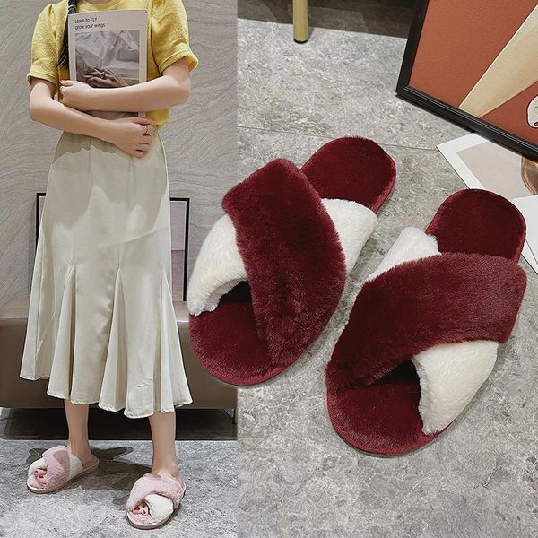 slippers autumn winter women fluffy fur shoe cross flat flip-flops luxury designer outdoor slide magical, Black
slippers autumn winter women fluffy fur shoe cross flat flip-flops luxury designer outdoor slide magical, Black