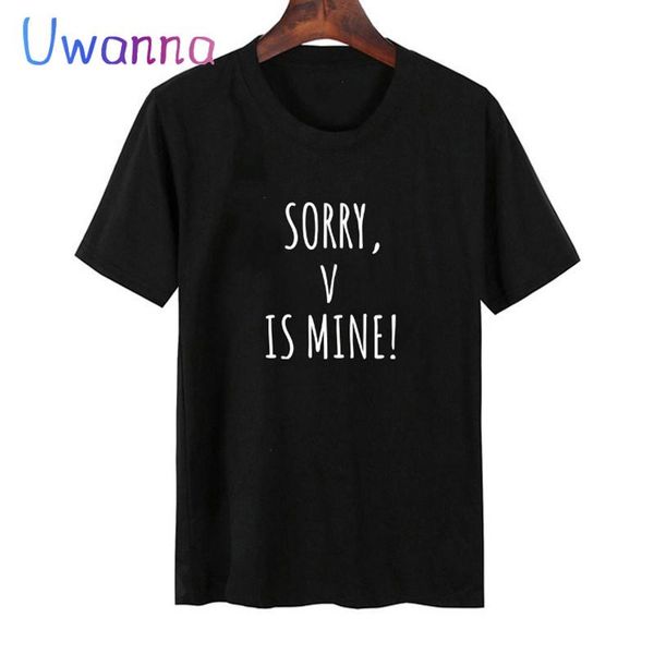 women's t-shirt arrival summer tees letter sorry,jungkook is mine printed hipster fashion short sleeve black woman, White
women's t-shirt arrival summer tees letter sorry,jungkook is mine printed hipster fashion short sleeve black woman, White