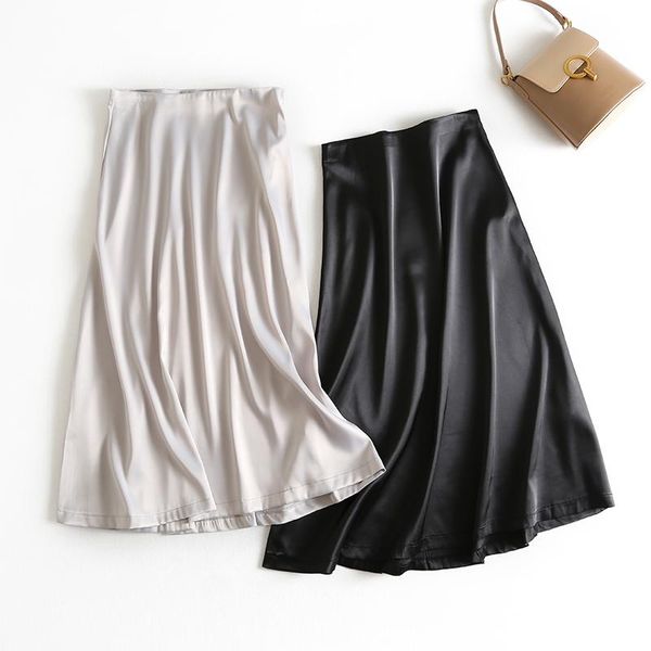 women luxury mid-calf long soft smooth silk satin skirts office lady hight waist glossy silver black party skirt
women luxury mid-calf long soft smooth silk satin skirts office lady hight waist glossy silver black party skirt