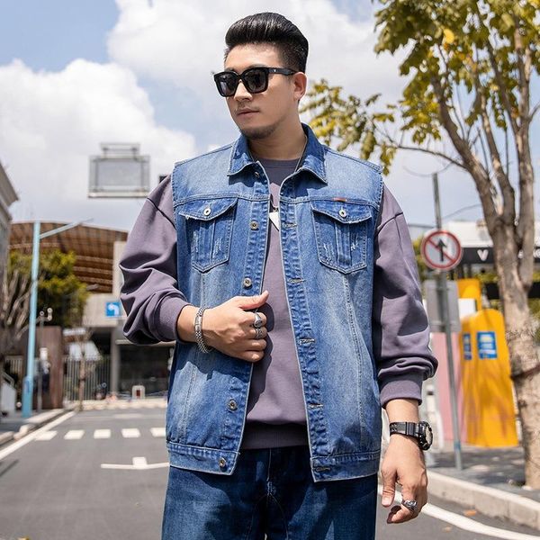men's vests 7030 autumn plus size 7xl denim vest men high street hip hop simple style sleeveless lapel vintage trendy male cowboy jacke, Black;white
men's vests 7030 autumn plus size 7xl denim vest men high street hip hop simple style sleeveless lapel vintage trendy male cowboy jacke, Black;white