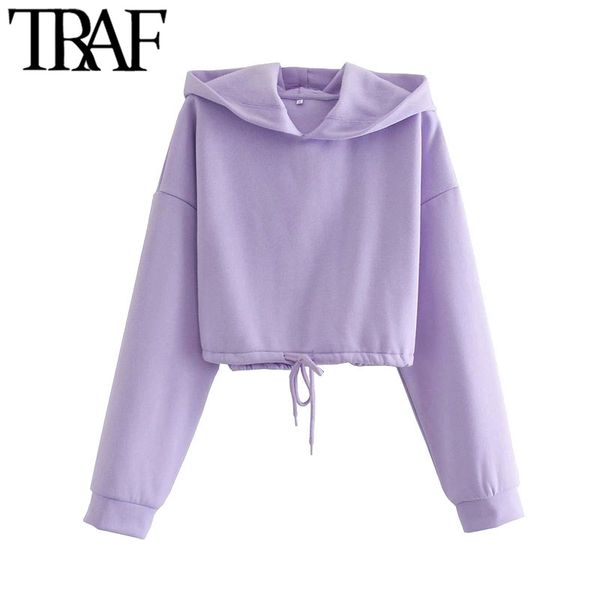 traf women fashion drawstring tied loose cropped hoodies vintage long sleeve hooded female pullovers chic 210415, Black
traf women fashion drawstring tied loose cropped hoodies vintage long sleeve hooded female pullovers chic 210415, Black