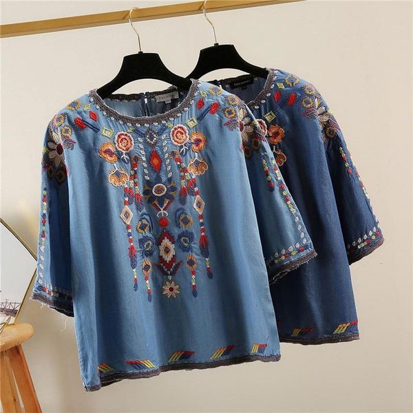 dress summer arts style women half-sleeve drop the-neck femme t-shirt vintage cotton embroidered denim v33, Black;gray
dress summer arts style women half-sleeve drop the-neck femme t-shirt vintage cotton embroidered denim v33, Black;gray