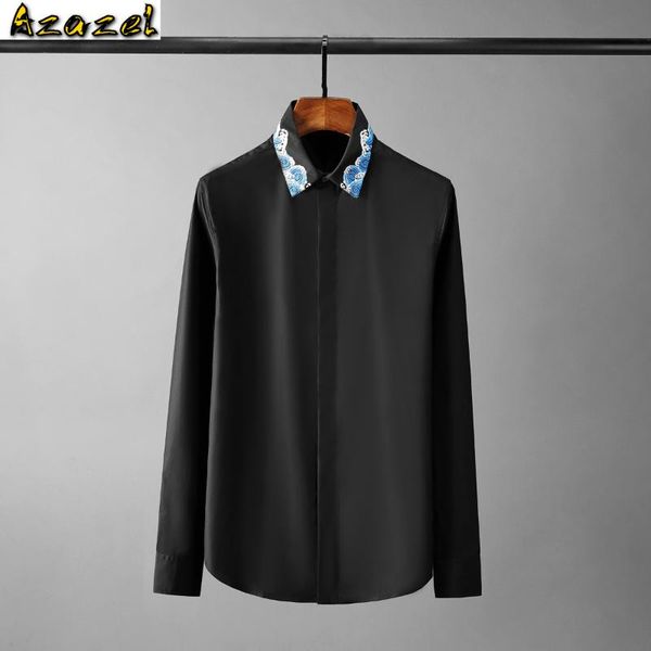 azazel cotton fashion male shirts long sleeve black white waves embroidery casual party mens dress men's, White;black
azazel cotton fashion male shirts long sleeve black white waves embroidery casual party mens dress men's, White;black