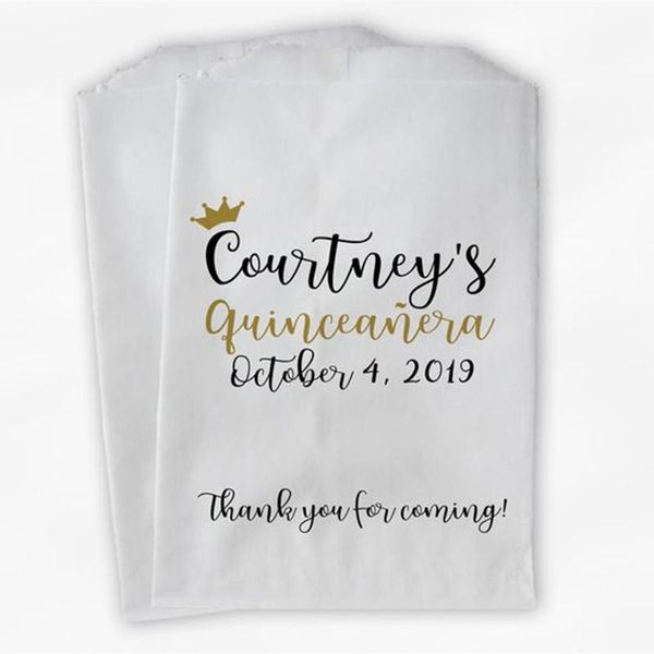 gift wrap custom quinceanera birthday personalized candy buffet bags with crown - black and gold thank you favor paper treat
gift wrap custom quinceanera birthday personalized candy buffet bags with crown - black and gold thank you favor paper treat