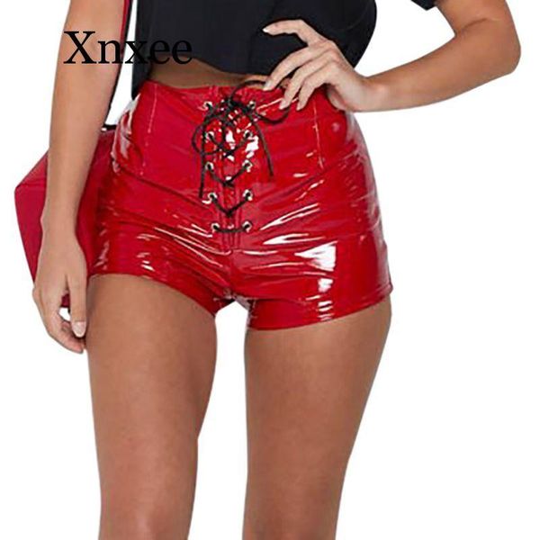 women's shorts 2021 female bandage mini women pu leather lace up red black high waist, White;black
women's shorts 2021 female bandage mini women pu leather lace up red black high waist, White;black