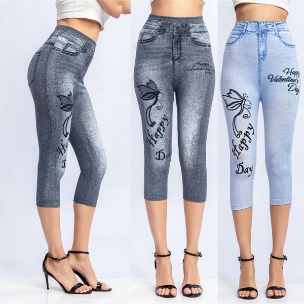 women's leggings 3/4 women breeches elastic slim jeans high waist capri pants jeggings female short, Black
women's leggings 3/4 women breeches elastic slim jeans high waist capri pants jeggings female short, Black