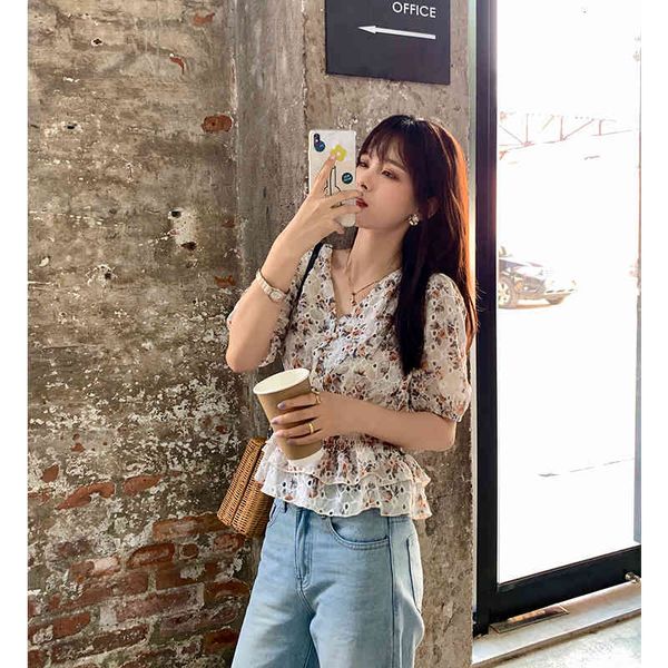 women's blouses & shirts mishow summer floral blouse puff sleeve v-neck vintage clothing women casual short female mx20b4332 wo4l, White
women's blouses & shirts mishow summer floral blouse puff sleeve v-neck vintage clothing women casual short female mx20b4332 wo4l, White