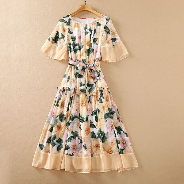 casual dresses european and american women's wear for spring 5 - quarter sleeve round neck floral print fashionable yellow dress ksmh, Black;gray
casual dresses european and american women's wear for spring 5 - quarter sleeve round neck floral print fashionable yellow dress ksmh, Black;gray