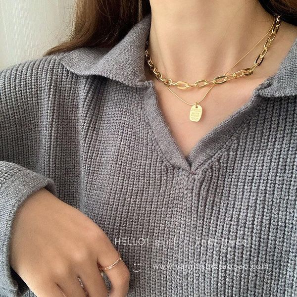 chains cool handsome english label clavicle chain cold hip hop personalized fashion design creativity simple double, Silver
chains cool handsome english label clavicle chain cold hip hop personalized fashion design creativity simple double, Silver