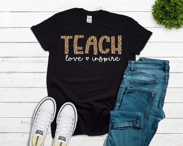 women's t-shirt cute teacher shirt teach love inspire leopard field trip shirts for teachers fashion casual 100% cotton round o neck, White
women's t-shirt cute teacher shirt teach love inspire leopard field trip shirts for teachers fashion casual 100% cotton round o neck, White