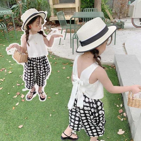 children's summer girls' suit children's suspender vest baby harem pants two piece set, White
children's summer girls' suit children's suspender vest baby harem pants two piece set, White