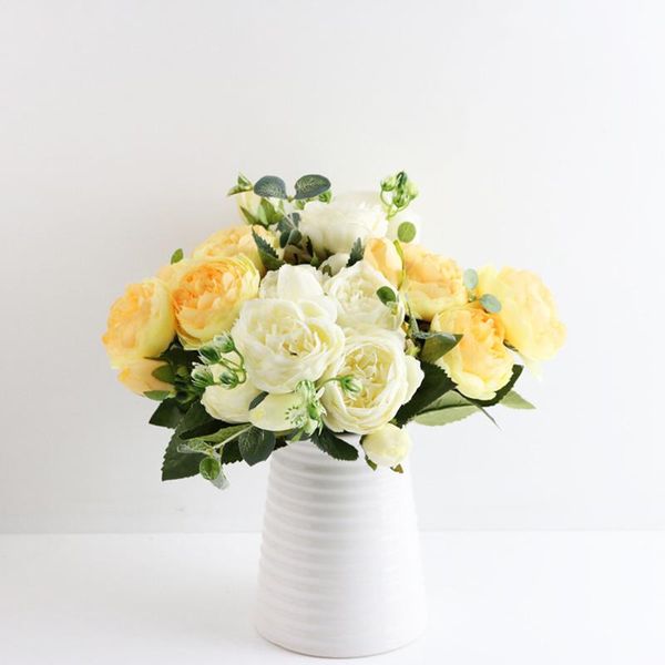 decorative flowers & wreaths 1 bouquet 9 heads artificial peony tea rose camellia silk fake flower flores for diy home garden wedding decora
decorative flowers & wreaths 1 bouquet 9 heads artificial peony tea rose camellia silk fake flower flores for diy home garden wedding decora