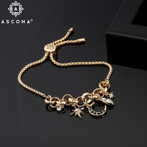 charm bracelets ascona 2021 classic moon star adjustable hip hop style cubic zircon fashion party jewelry for women men, Golden;silver
charm bracelets ascona 2021 classic moon star adjustable hip hop style cubic zircon fashion party jewelry for women men, Golden;silver