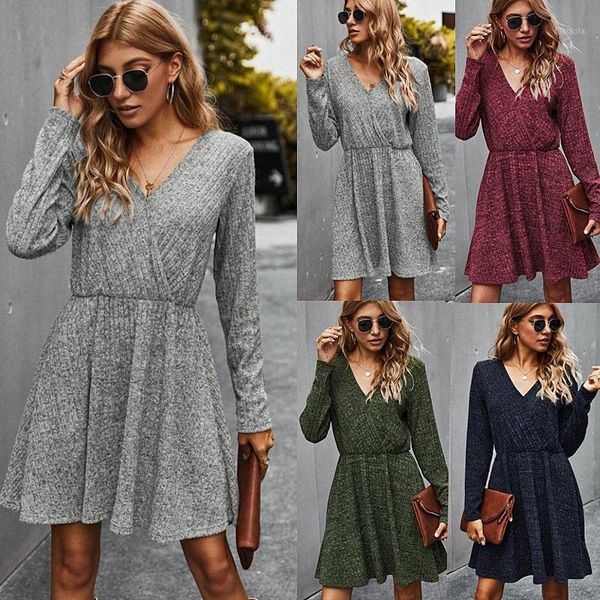 women dress autumn winter casual ruched long sleeve knitted clothes solid slim fitted ladies fall dresses, Black;gray
women dress autumn winter casual ruched long sleeve knitted clothes solid slim fitted ladies fall dresses, Black;gray