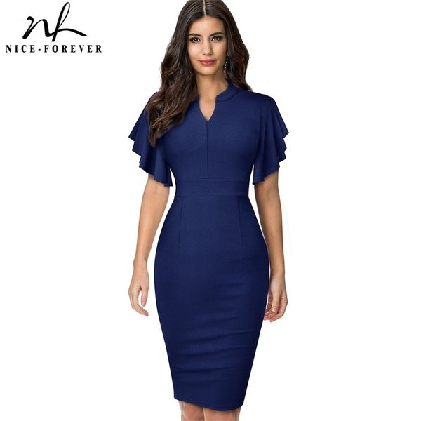 nice-forever vintage solid color elegant office work vestidos business party bodycon ruffle women pencil dress b572 210623, Black;gray
nice-forever vintage solid color elegant office work vestidos business party bodycon ruffle women pencil dress b572 210623, Black;gray
