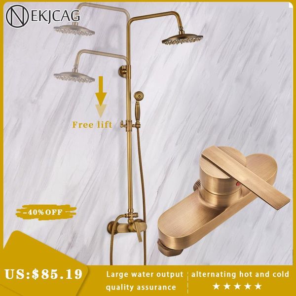 antique brass bathroom shower set cold water mixer system with handshower wall-mounted 8'' round rainfall head sets
antique brass bathroom shower set cold water mixer system with handshower wall-mounted 8'' round rainfall head sets