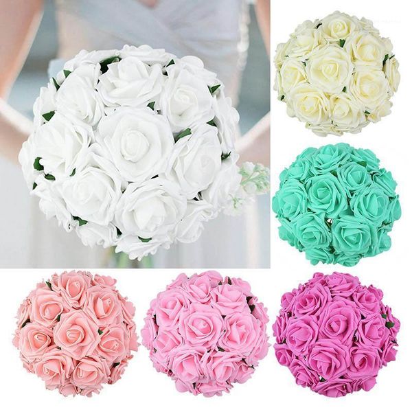 decorative flowers & wreaths 25pcs/lot foam artificial rose bridal bouquet for wedding party bride holding flower romantic engagement home d
decorative flowers & wreaths 25pcs/lot foam artificial rose bridal bouquet for wedding party bride holding flower romantic engagement home d