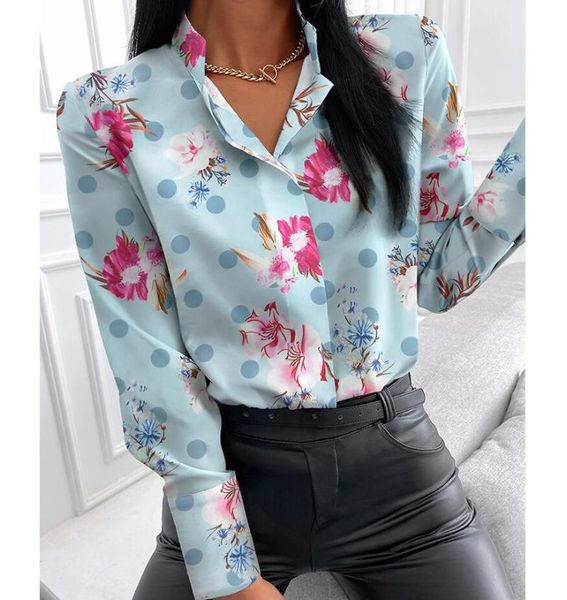 women's blouses & shirts 2021 summer floral print blouse women clothes stand collar long sleeve office lady female casual plus size, White
women's blouses & shirts 2021 summer floral print blouse women clothes stand collar long sleeve office lady female casual plus size, White