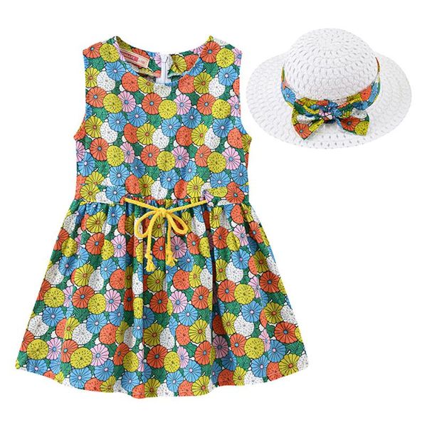 2pcs/set girls dress +hat cotton comfortable children's 2021 summer floral girls' sleeveless for children girl's dresses, Red;yellow
2pcs/set girls dress +hat cotton comfortable children's 2021 summer floral girls' sleeveless for children girl's dresses, Red;yellow