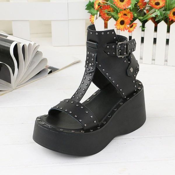 summer harajuku platform sandals women buckle strap high-rivet wedges gladiator black punk shoes zapatos
summer harajuku platform sandals women buckle strap high-rivet wedges gladiator black punk shoes zapatos
