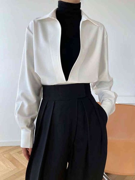 women's blouses & shirts lmq new fashion design elegant big v neck lapel long sleeved pullover shirt stackable office lady casual, White
women's blouses & shirts lmq new fashion design elegant big v neck lapel long sleeved pullover shirt stackable office lady casual, White