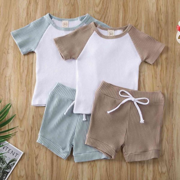 baby summer 2pcs set toddler kids boys children girls t shirt shorts pants clothing ribbed patchwork outfit 6m 5y, White
baby summer 2pcs set toddler kids boys children girls t shirt shorts pants clothing ribbed patchwork outfit 6m 5y, White