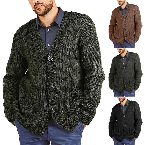 fashion casual autumn warm men et coat solid color knitted buttons cardigan mens winter sweater 2021, Black;white
fashion casual autumn warm men et coat solid color knitted buttons cardigan mens winter sweater 2021, Black;white
