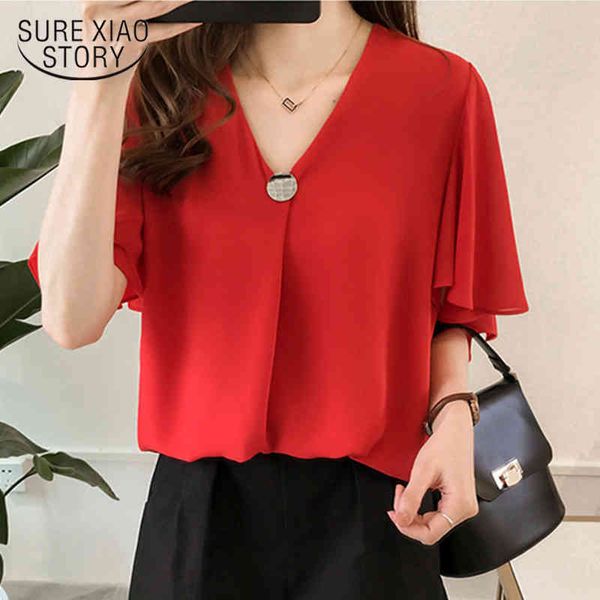 korean style loose plus size -4xl short sleeve solid color womens and blouses ruffle chiffon blouse women 9312 50 210508, White
korean style loose plus size -4xl short sleeve solid color womens and blouses ruffle chiffon blouse women 9312 50 210508, White