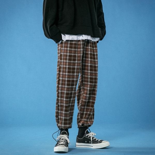 men's pants winter thick woolen fashion retro casual plaid men streetwear loose drawstring straight trousers mens m-5xl 1a08, Black
men's pants winter thick woolen fashion retro casual plaid men streetwear loose drawstring straight trousers mens m-5xl 1a08, Black