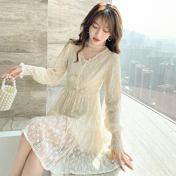 korean spring lantern sleeve trendy high-quality temperament net yarn half high collar women's clothing lace sequins dress casual dress, Black;gray
korean spring lantern sleeve trendy high-quality temperament net yarn half high collar women's clothing lace sequins dress casual dress, Black;gray