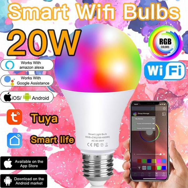 bulbs 20w smart bulb e27 led lamp ir remote control or wifi siri voice dimmable alexa google assistant home rgb ac85v-265v ios android
bulbs 20w smart bulb e27 led lamp ir remote control or wifi siri voice dimmable alexa google assistant home rgb ac85v-265v ios android