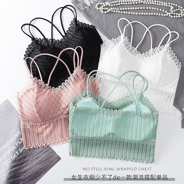 2021 summer deep v lace back cross shoulder belt bra women's no steel ring net red underwear, Black;white
2021 summer deep v lace back cross shoulder belt bra women's no steel ring net red underwear, Black;white