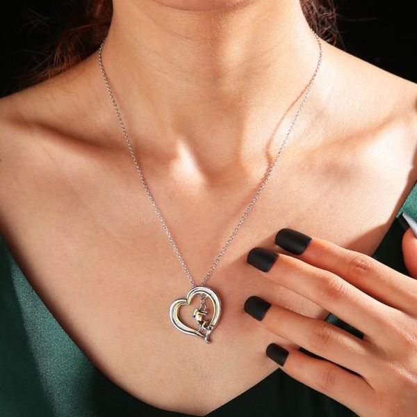 european and american fashion necklaces simple exquisite versatile peach heart animal necklace, Silver
european and american fashion necklaces simple exquisite versatile peach heart animal necklace, Silver