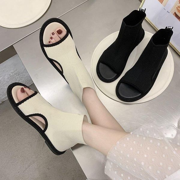 summer 2021 fashion high-fish mouth open toe sandals wild elastic socks shoes women x048, Black
summer 2021 fashion high-fish mouth open toe sandals wild elastic socks shoes women x048, Black