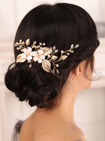 vintage gold flower leaves bridal hair comb chic noble women ornaments bride headwear wedding hair accessories, Silver
vintage gold flower leaves bridal hair comb chic noble women ornaments bride headwear wedding hair accessories, Silver