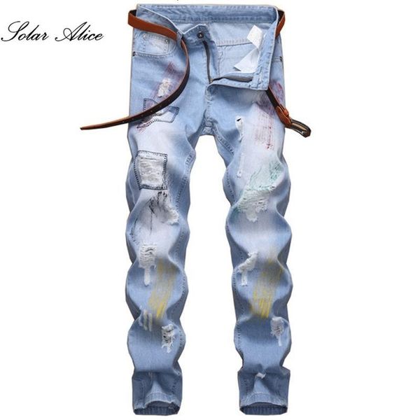 men's jeans 2021 spring and summer men's ripped patch jeans mid-waist and small feet casual pants, Blue
men's jeans 2021 spring and summer men's ripped patch jeans mid-waist and small feet casual pants, Blue